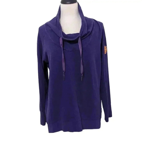 Columbia Clemson Purple Long Sleeve Cowl Neck Sweat Shirt Size Large - Picture 1 of 9